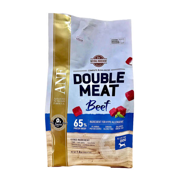 ANF- double meat -thức ăn hạt gấp đôi thịt cho chó vị bò 1,4kg