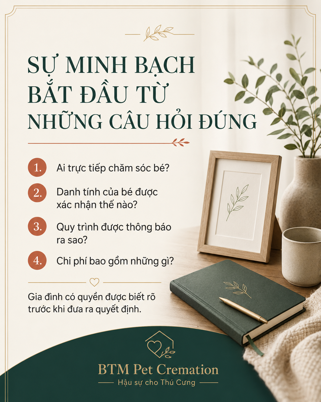 4 câu hỏi cần biết trước khi chọn dịch vụ hỏa táng thú cưng tại TP.HCM